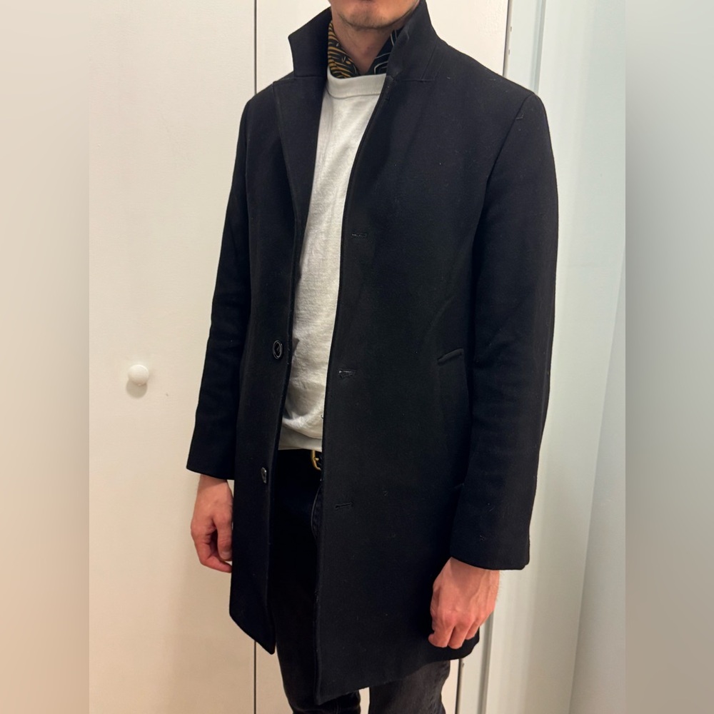 Men's Black Overcoat - Size Small